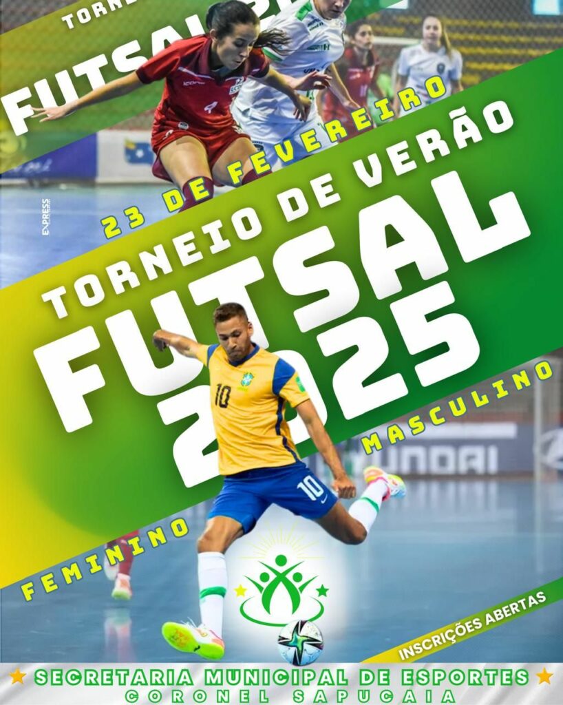 Torneio de Verão de Futsal acontece neste domingo em Coronel Sapucaia Torneio de Verão de Futsal acontece neste domingo em Coronel Sapucaia