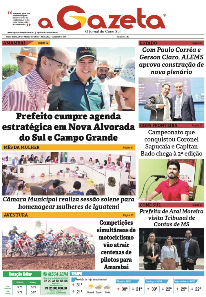 Jornal A Gazeta – Edição de 28 de março de 2025