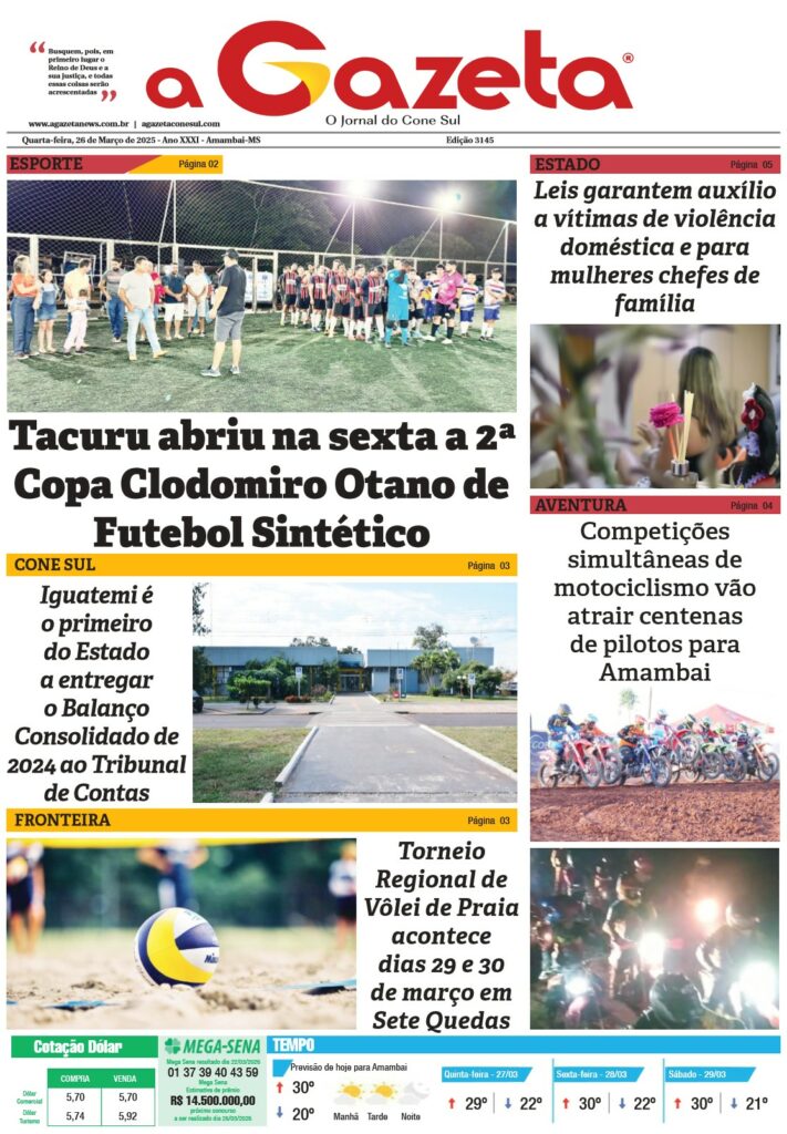 Jornal A Gazeta – Edição de 26 de março de 2025