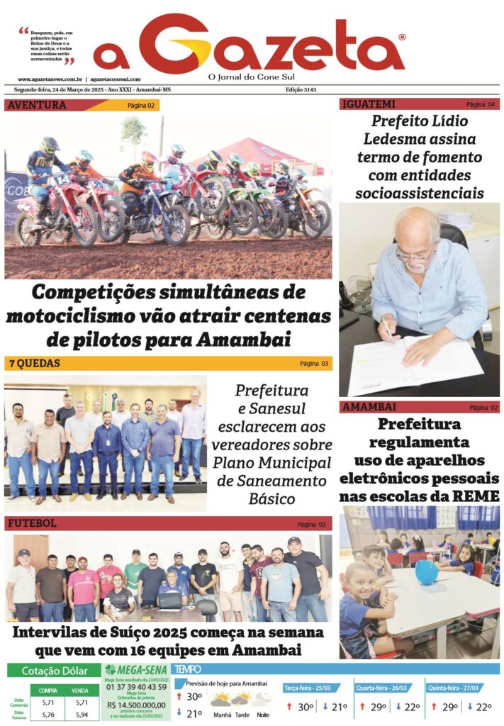 Jornal A Gazeta – Edição de 24 de março de 2025