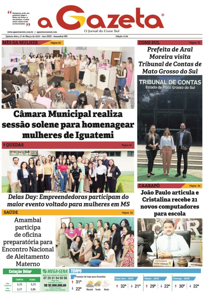 Jornal A Gazeta – Edição de 27 de março de 2025