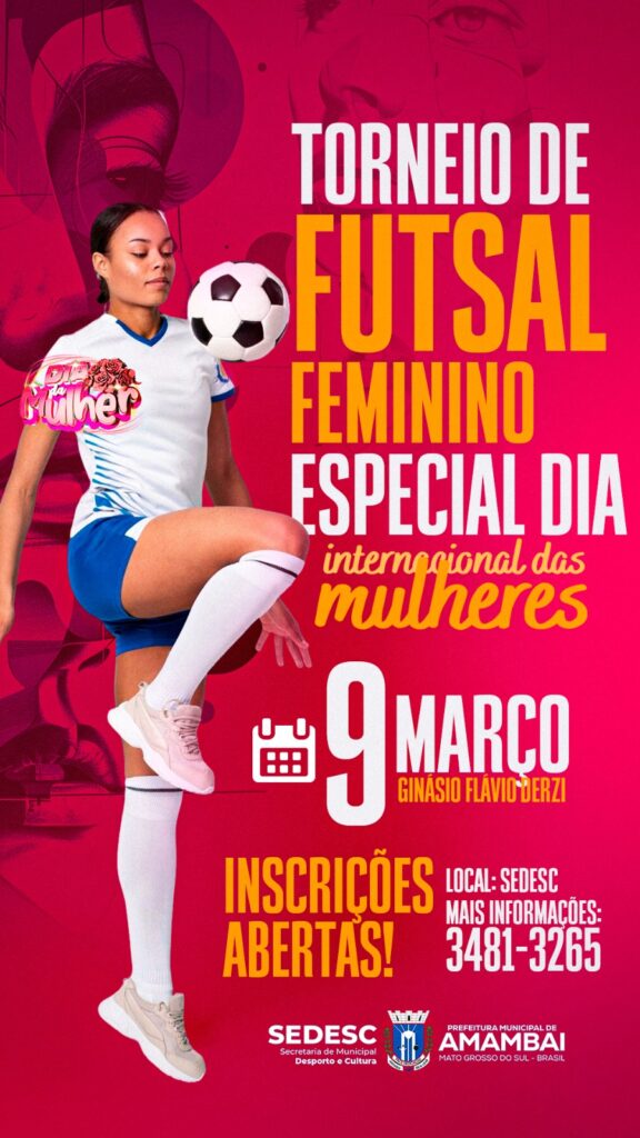 Torneio de futsal em homenagem às mulheres acontece neste domingo em Amambai Torneio de futsal em homenagem às mulheres acontece neste domingo em Amambai