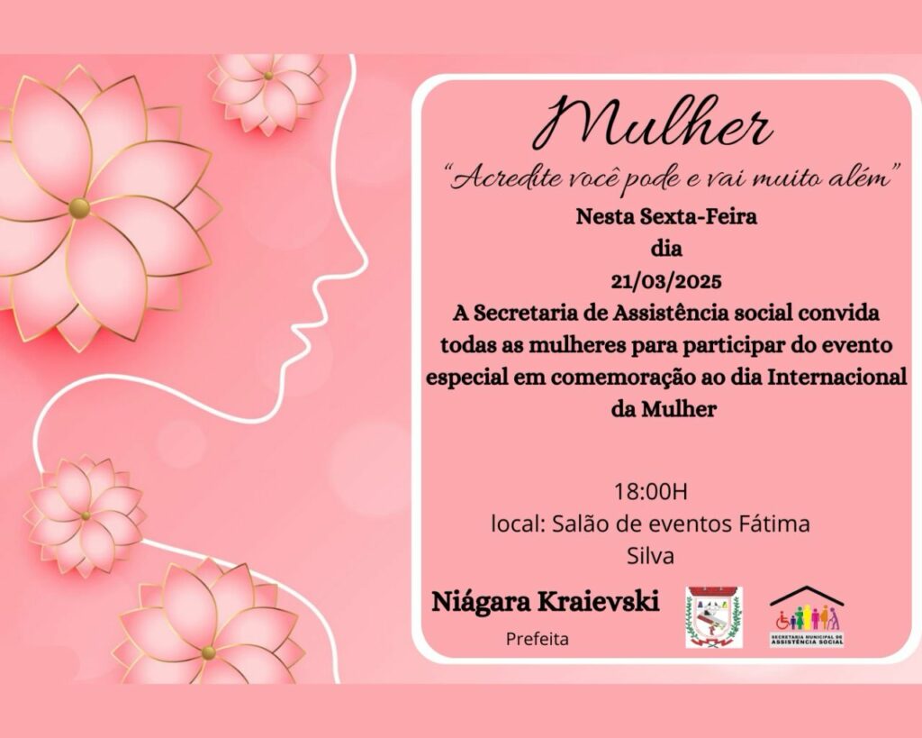 Prefeita Niágara Kraievski convida para ato em homenagem às mulheres em Coronel Sapucaia Prefeita Niágara Kraievski convida para ato em homenagem às mulheres em Coronel Sapucaia