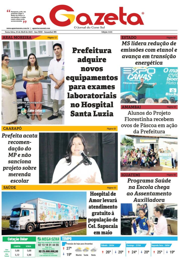 Jornal A Gazeta – Edição de 25 de abril de 2025