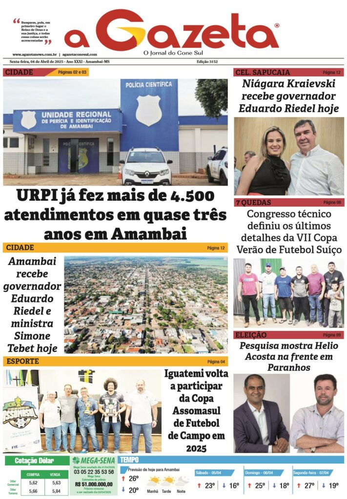 Jornal A Gazeta – Edição de 04 de abril de 2025