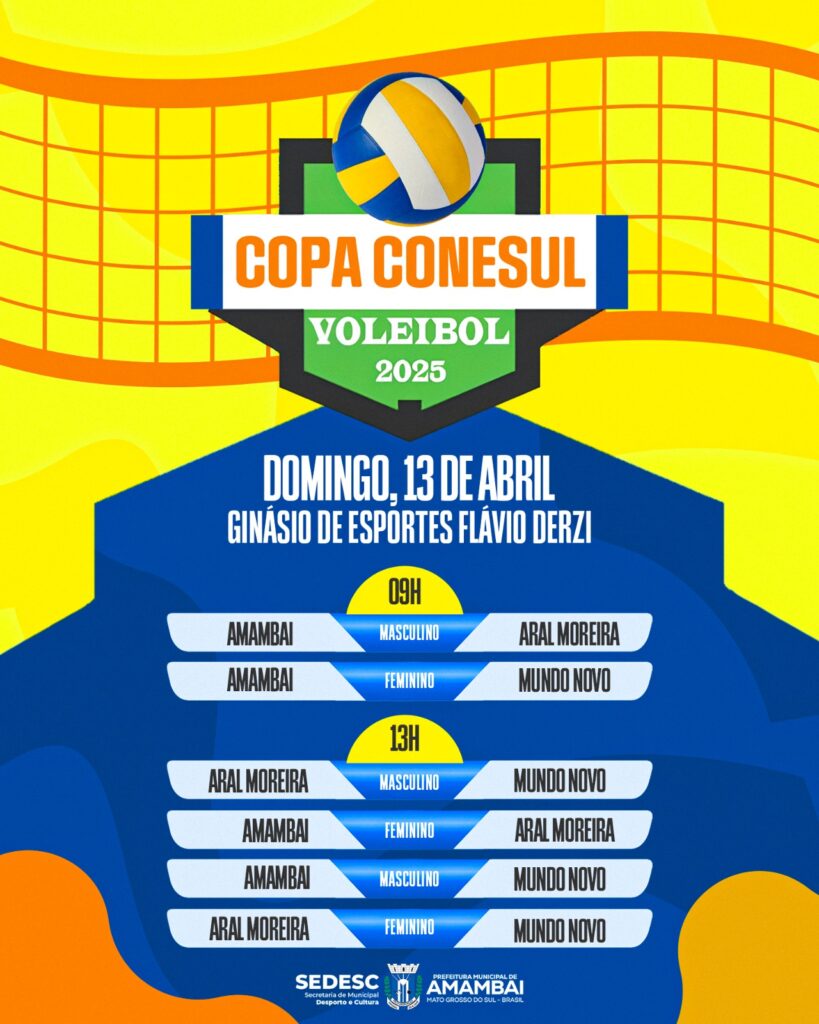 Amambai e Caarapó recebem etapas da Copa Conesul de Vôlei neste domingo Amambai e Caarapó recebem etapas da Copa Conesul de Vôlei neste domingo