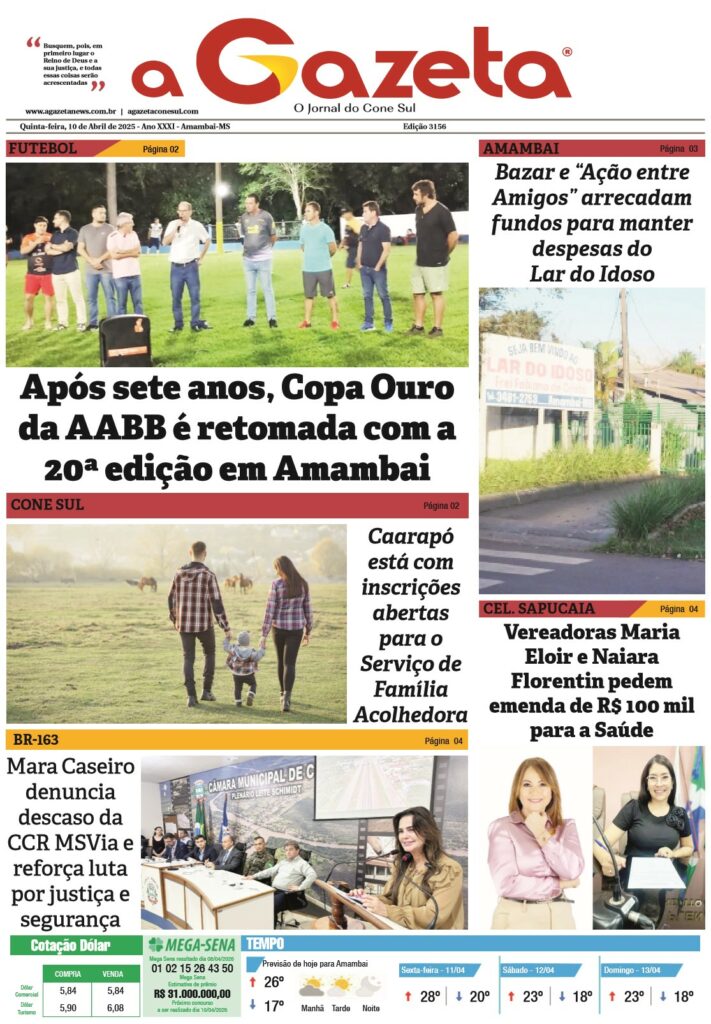 Jornal A Gazeta – Edição de 10 de abril de 2025