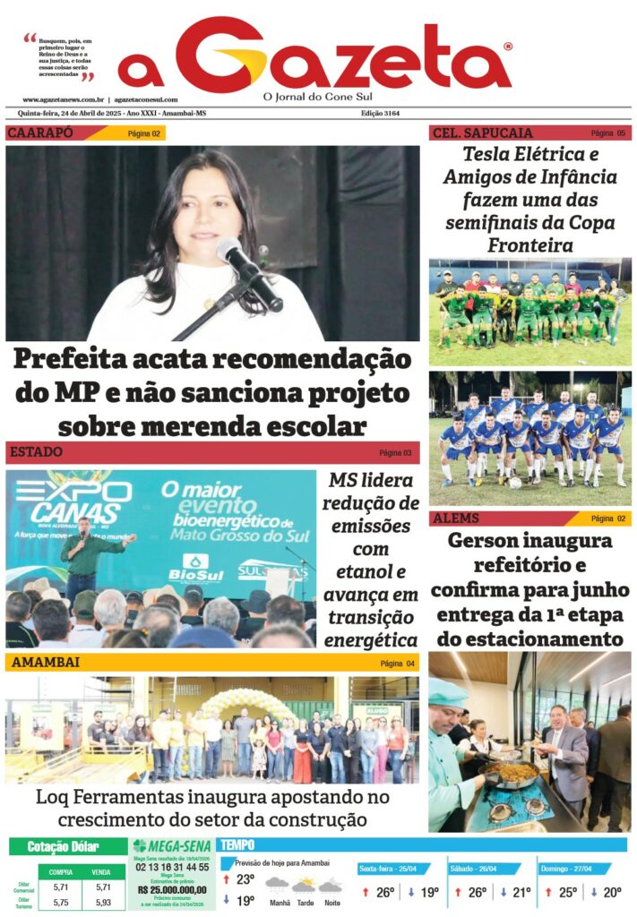 Jornal A Gazeta – Edição de 24 de abril de 2025