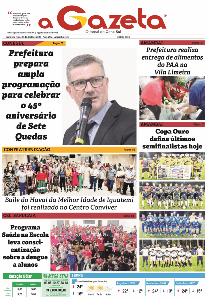 Jornal A Gazeta – Edição de 28 de abril de 2025
