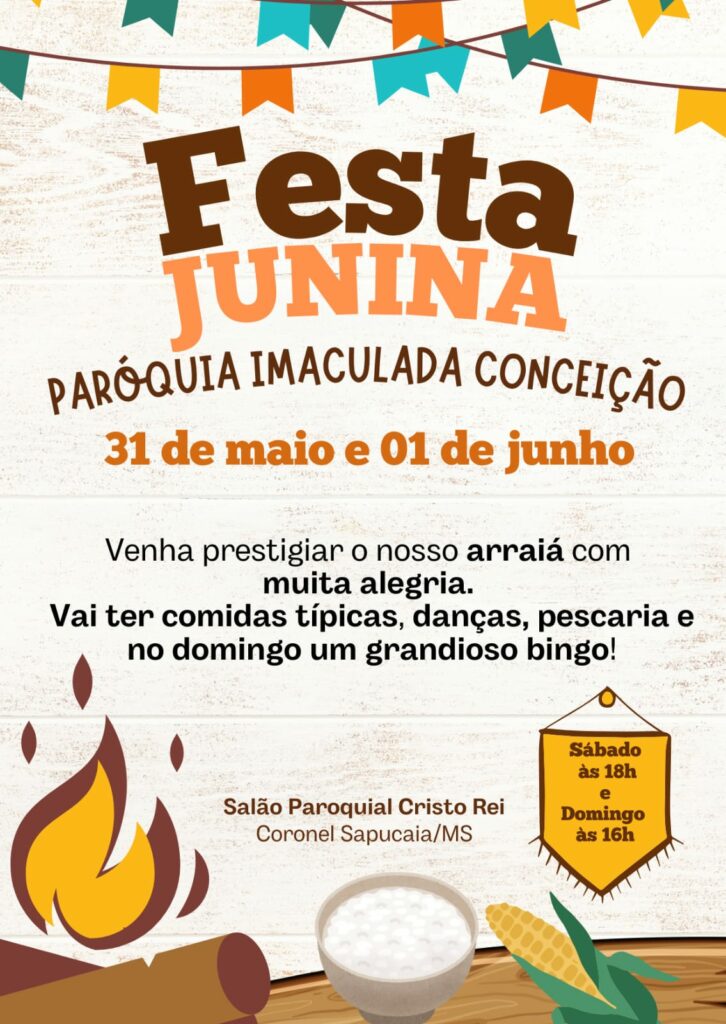 Festa junina da Paróquia Imaculada Conceição terá dois dias de programação em Coronel Sapucaia