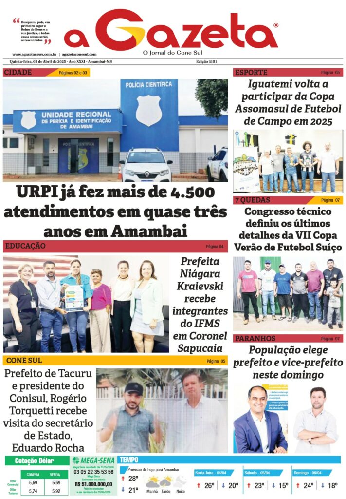Jornal A Gazeta – Edição de 03 de abril de 2025
