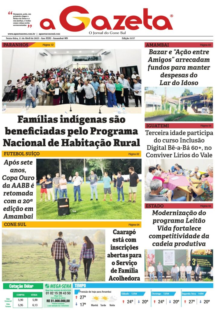 Jornal A Gazeta – Edição de 11 de abril de 2025