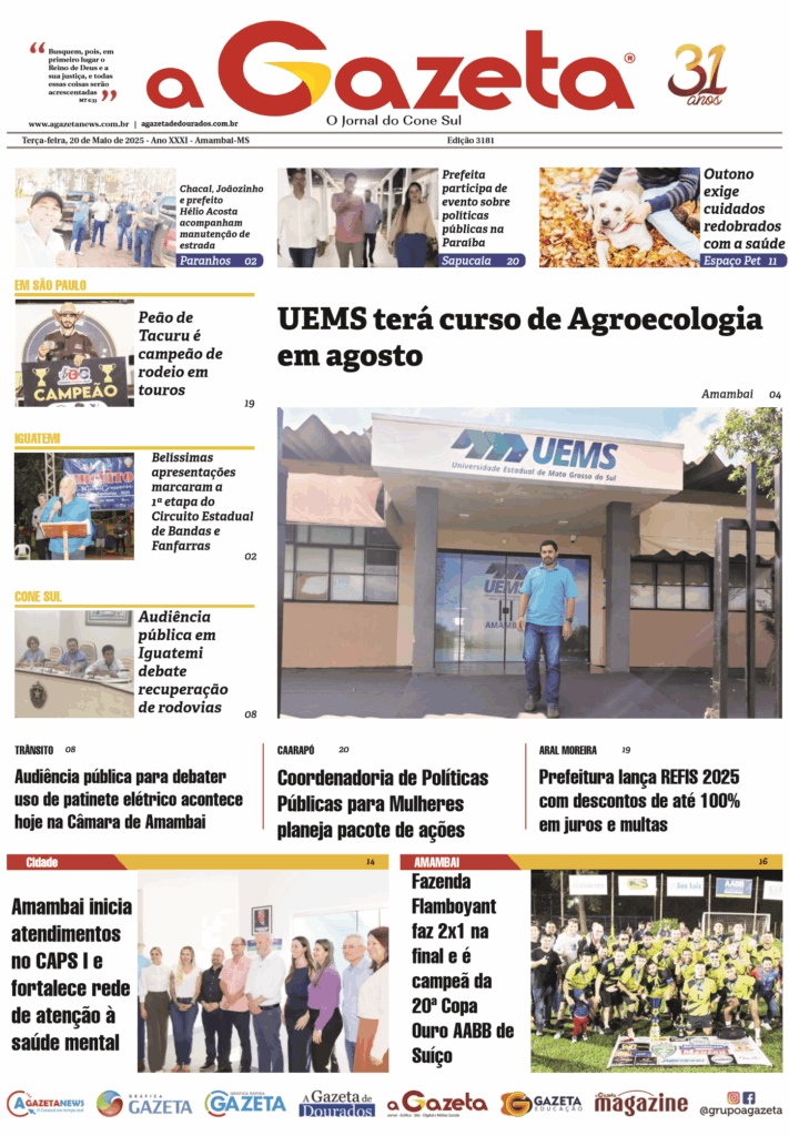 Jornal A Gazeta – Edição de 20 de maio de 2025