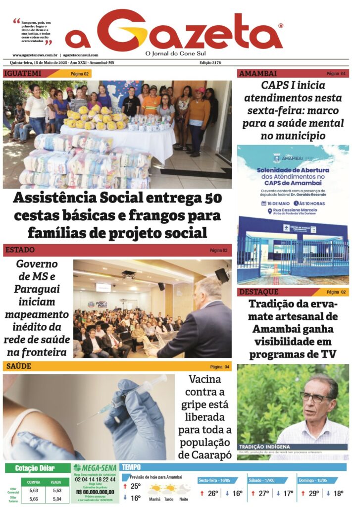 Jornal A Gazeta – Edição de 15 de maio de 2025