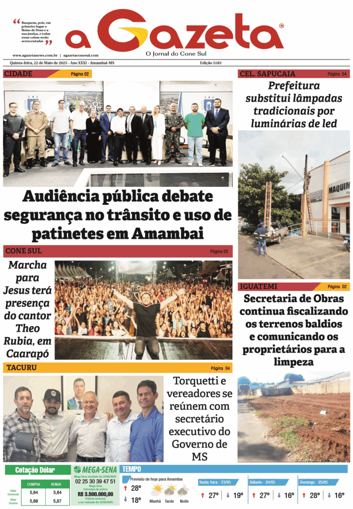 Jornal A Gazeta – Edição de 22 de maio de 2025