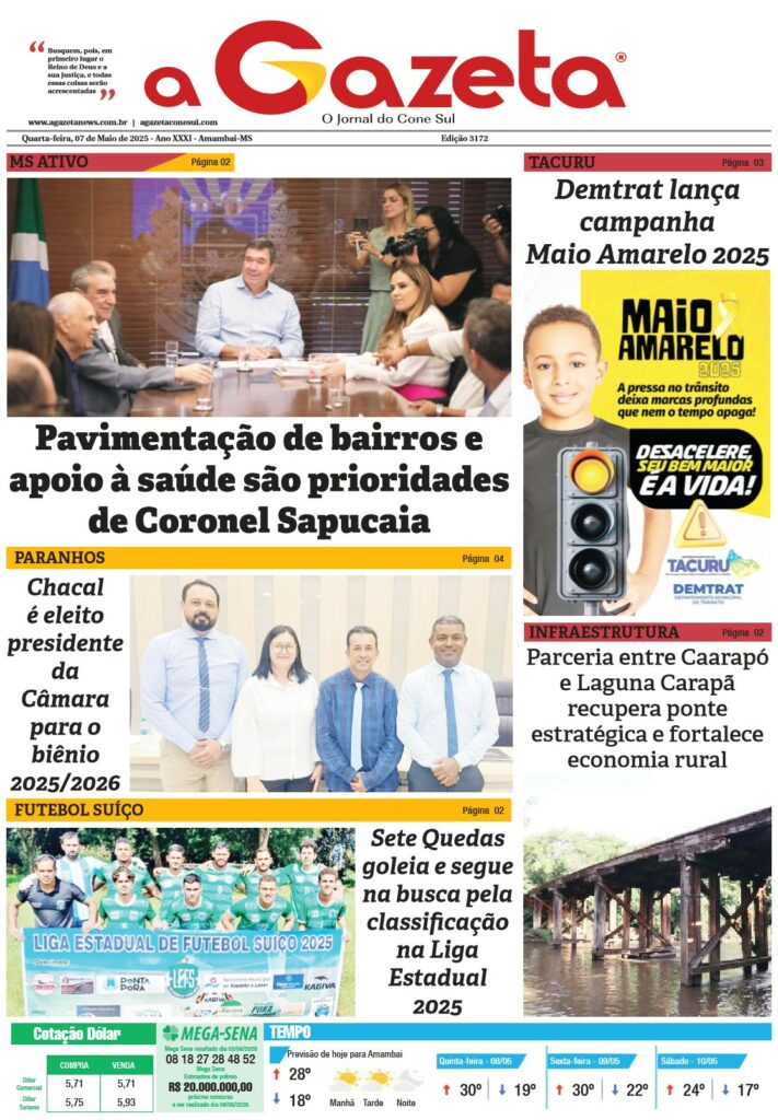 Jornal A Gazeta – Edição de 07 de maio de 2025