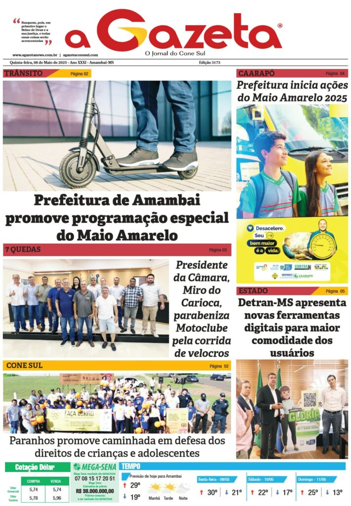 Jornal A Gazeta – Edição de 08 de maio de 2025