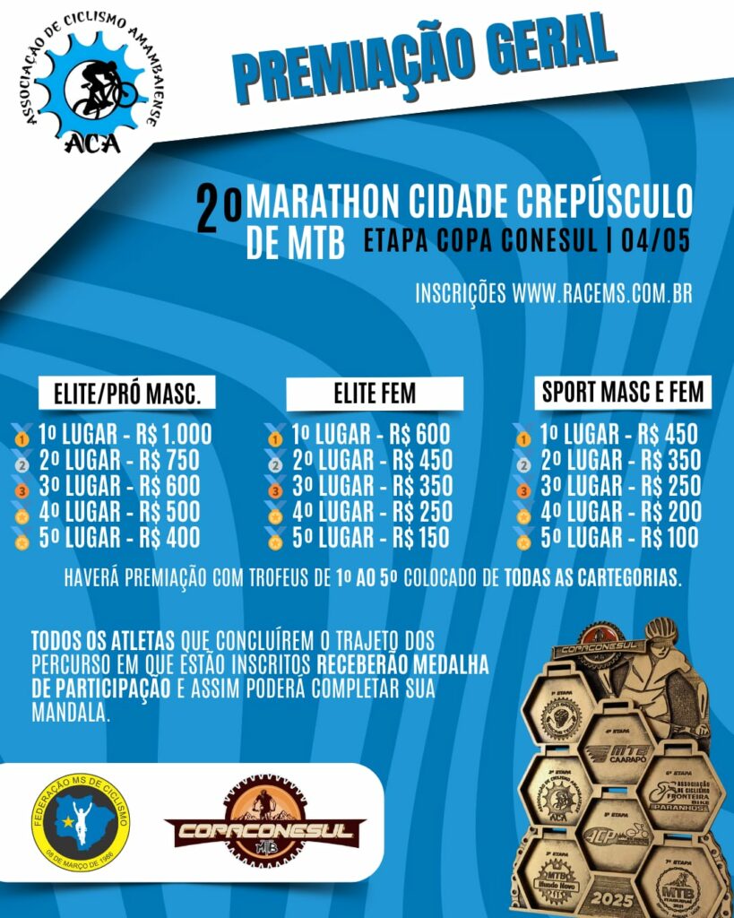 Amambai recebe 2ª etapa da Copa Conesul de MTB neste domingo Amambai recebe 2ª etapa da Copa Conesul de MTB neste domingo