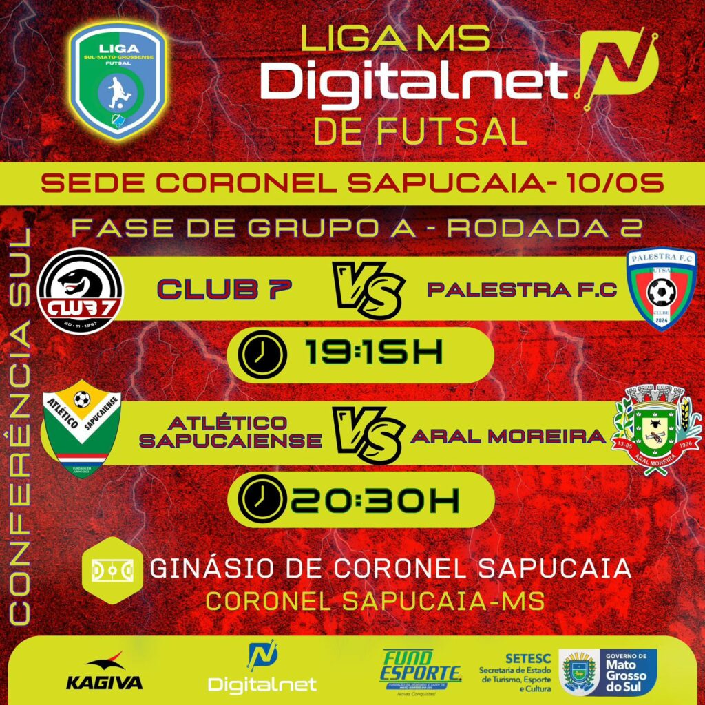 Coronel Sapucaia recebe fase da Liga MS de Futsal neste sábado Coronel Sapucaia recebe fase da Liga MS de Futsal neste sábado