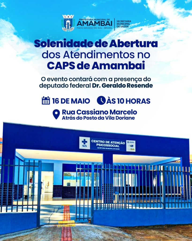 CAPS I inicia atendimentos nesta sexta-feira, 16: marco para a saúde mental no município
