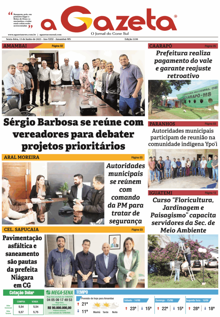 Jornal A Gazeta – Edição de 13 de junho de 2025