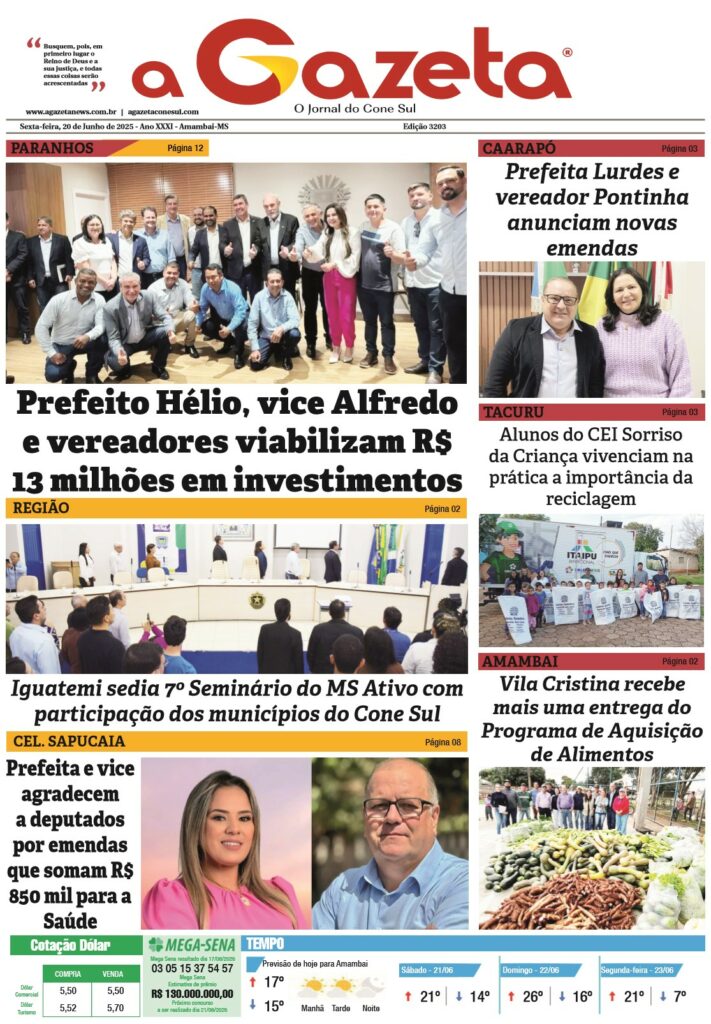 Jornal A Gazeta – Edição de 20 de junho de 2025