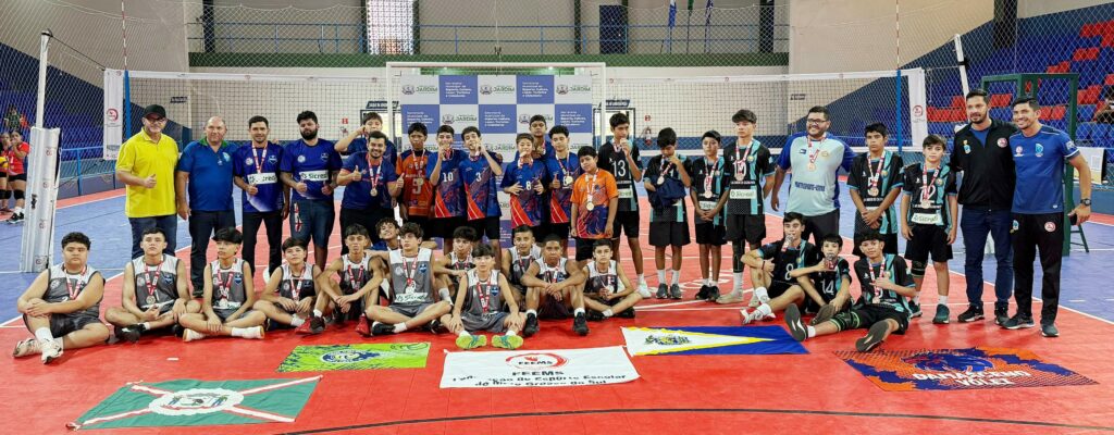 Vôlei de Caarapó é campeão e vice da etapa do Estadual Escolar da FEEMS realizado em Jardim