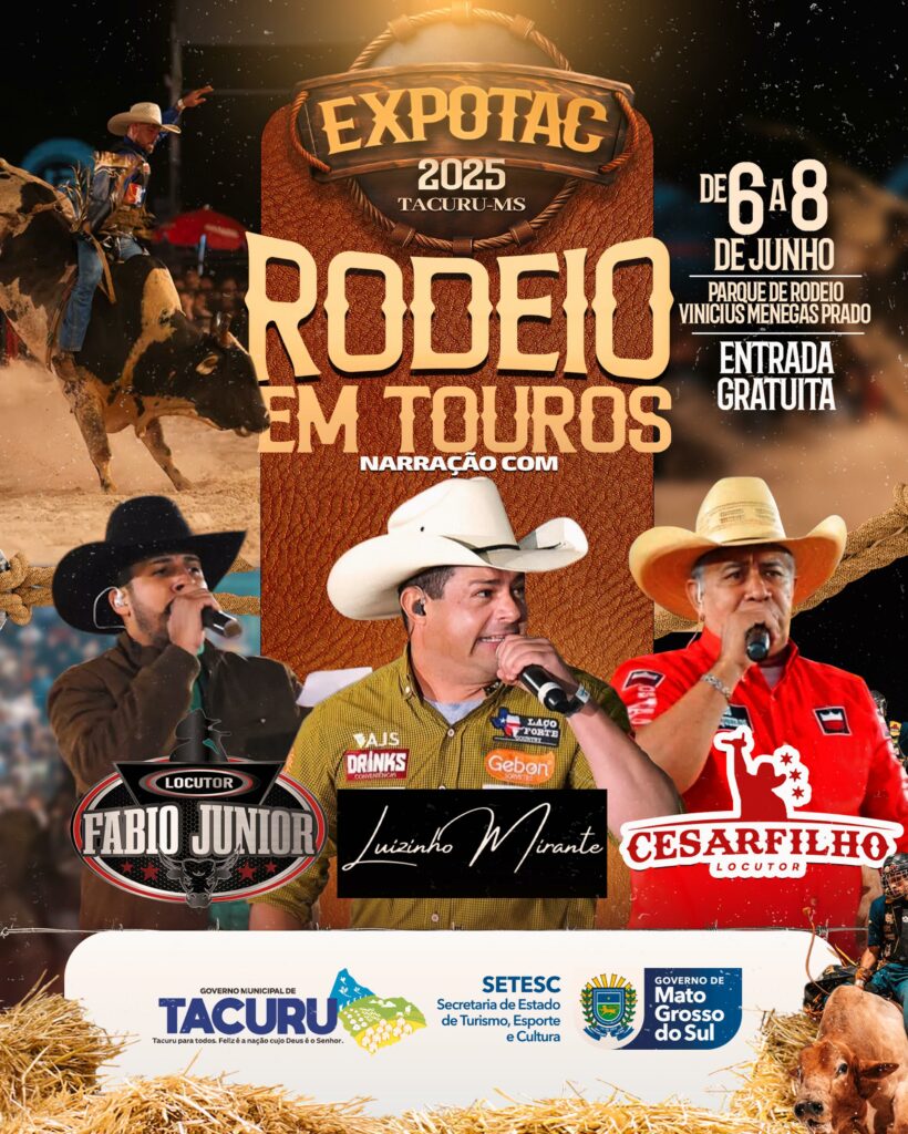 Anúncio da Rainha Expotac 2025 e rodeio em touros marcam a abertura oficial de exposição nesta sexta-feira (6)