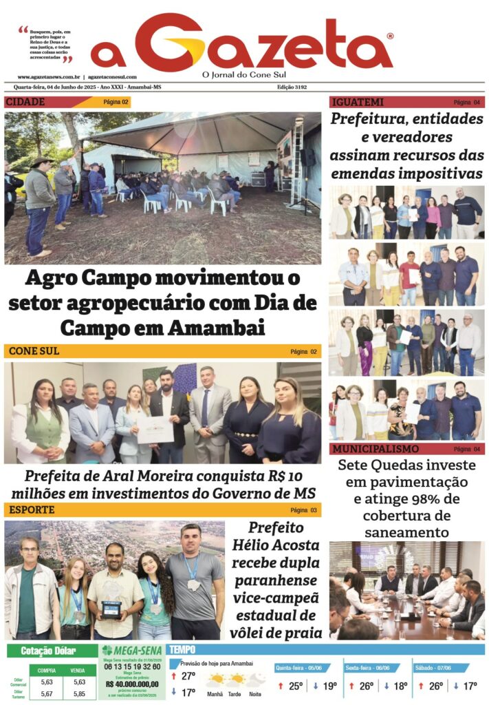 Jornal A Gazeta – Edição de 04 de junho de 2025
