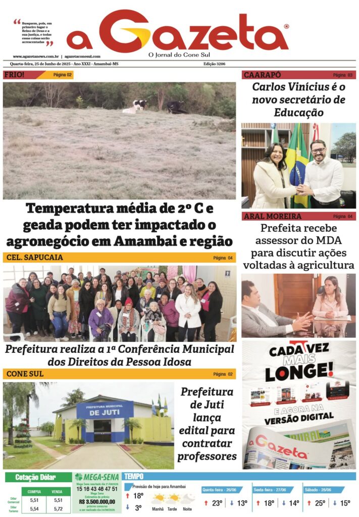 Jornal A Gazeta – Edição de 25 de junho de 2025