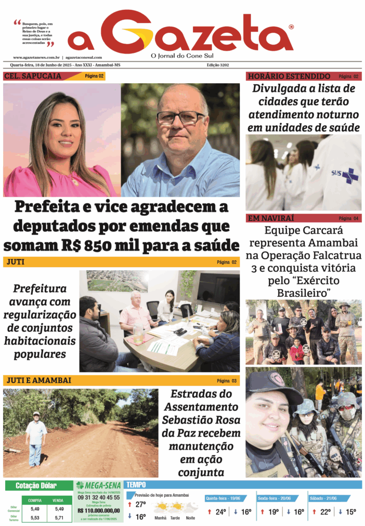 Jornal A Gazeta – Edição de 18 de junho de 2025