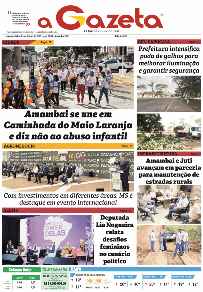 Jornal A Gazeta – Edição de 09 de junho de 2025