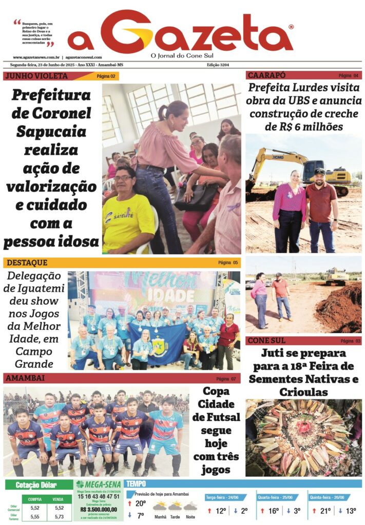 Jornal A Gazeta – Edição de 23 de junho de 2025
