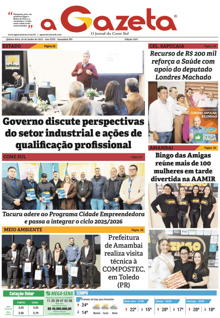 Jornal A Gazeta – Edição de 26 de junho de 2025