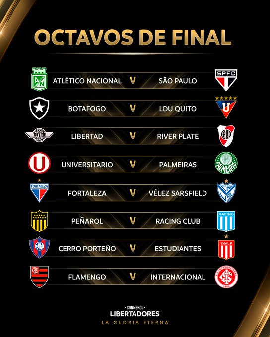 Flamengo x Inter é único clássico nacional nas oitavas da Libertadores