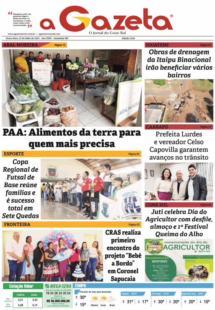 Jornal A Gazeta – Edição de 25 de julho de 2025