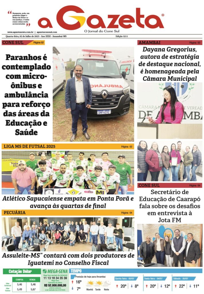 Jornal A Gazeta – Edição de 02 de julho de 2025