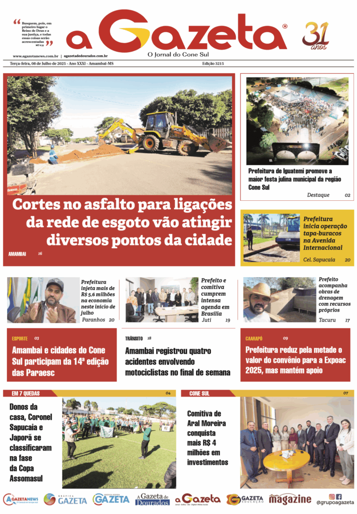 Jornal A Gazeta – Edição de 08 de julho de 2025