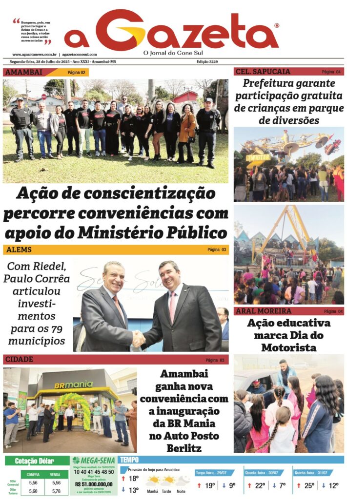 Jornal A Gazeta – Edição de 28 de julho de 2025