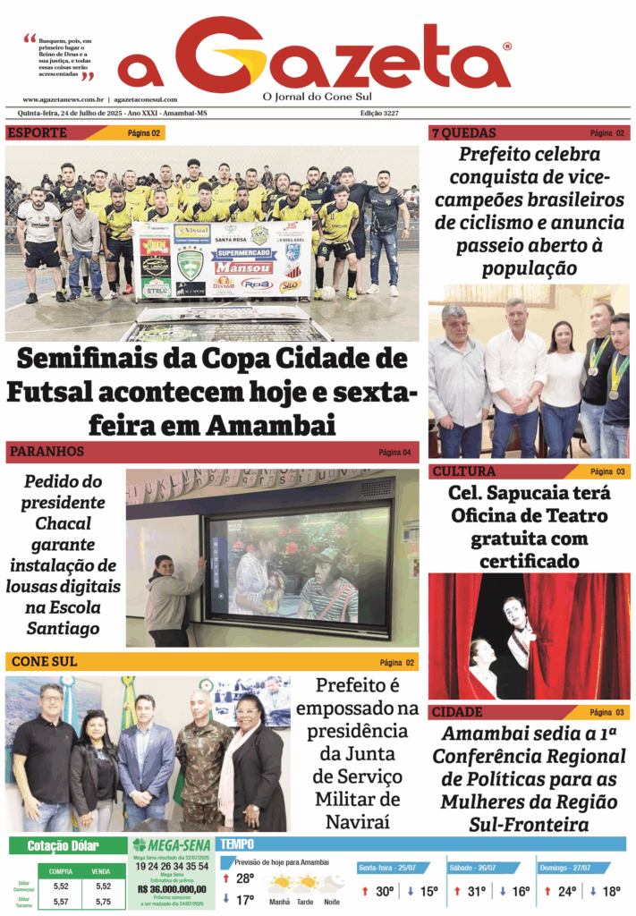 Jornal A Gazeta – Edição de 24 de julho de 2025
