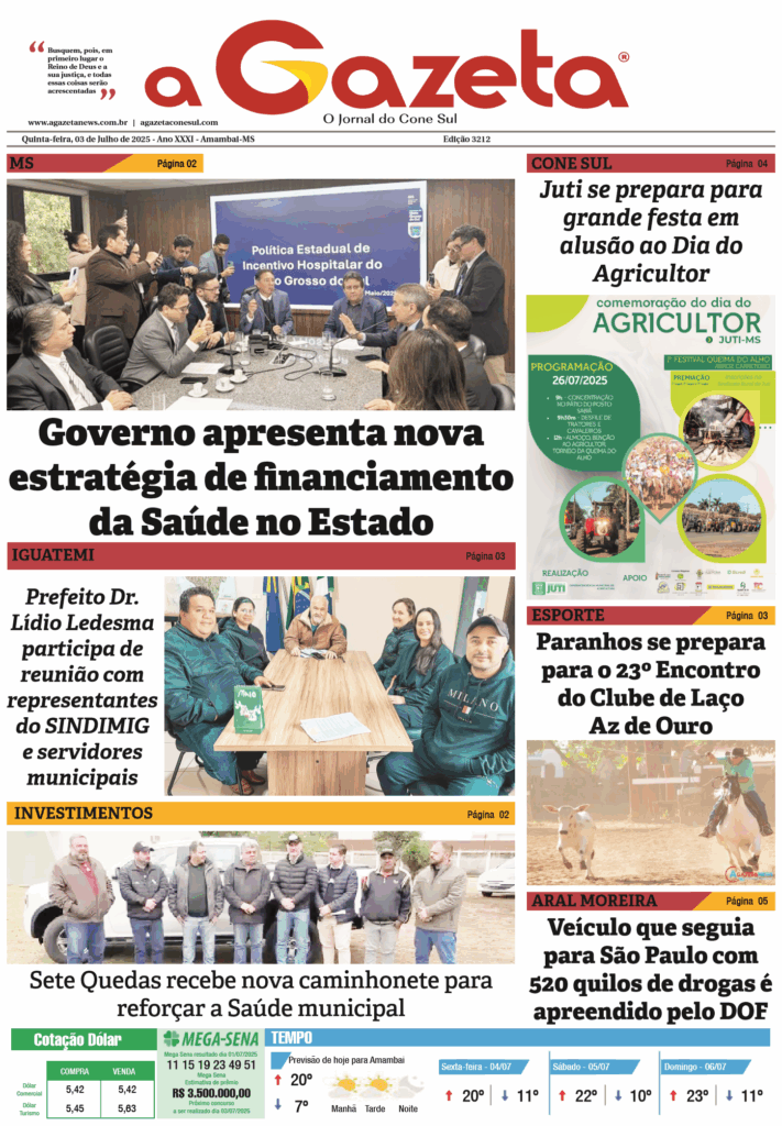 Jornal A Gazeta – Edição de 03 de julho de 2025