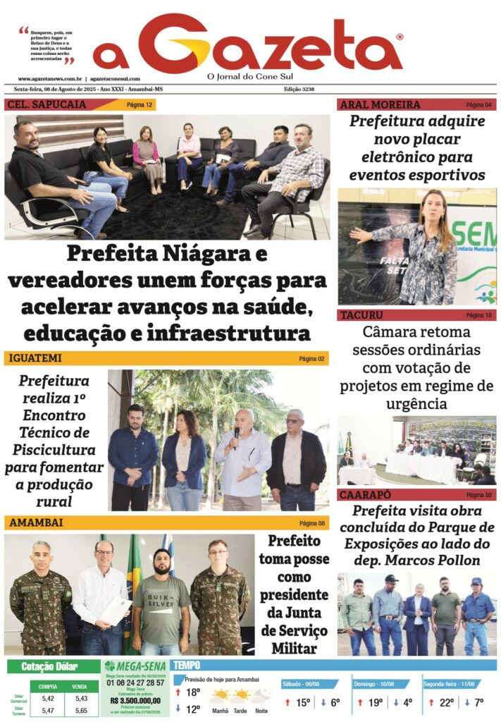 Jornal A Gazeta – Edição de 08 de agosto de 2025