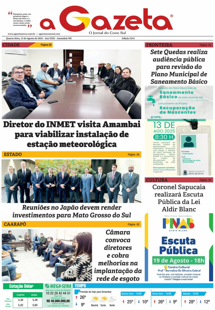 Jornal A Gazeta – Edição de 13 de agosto de 2025