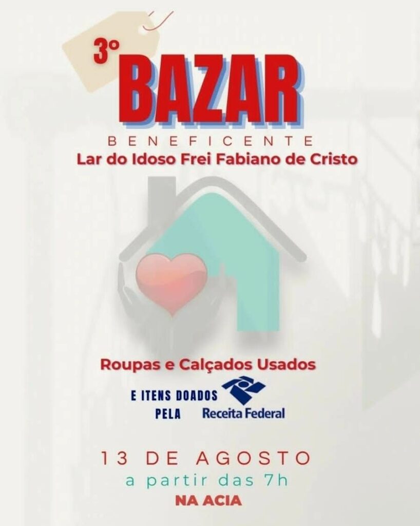 3º Bazar Beneficente em prol ao Lar do Idoso acontece nesta quarta em Amambai
