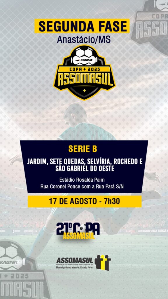 Coronel Sapucaia, Naviraí e Sete Quedas entram em campo neste final e semana pela Copa Assomasul de Futebol Coronel Sapucaia, Naviraí e Sete Quedas entram em campo neste final e semana pela Copa Assomasul de Futebol