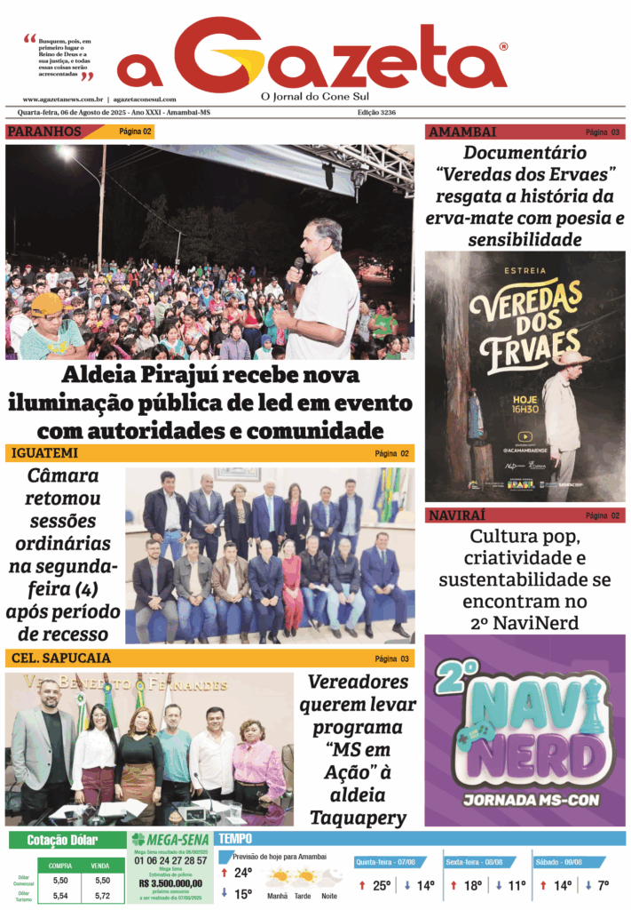 Jornal A Gazeta – Edição de 06 de agosto de 2025