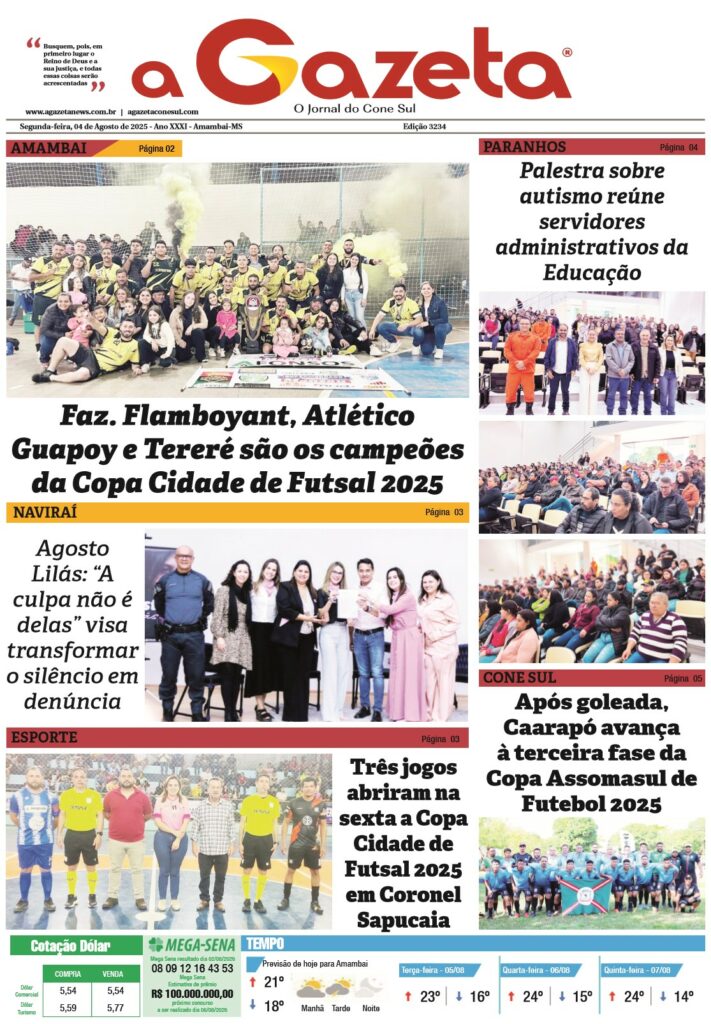 Jornal A Gazeta – Edição de 04 de agosto de 2025