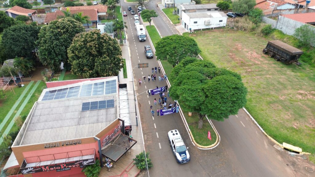 Caminhada do Agosto Lilás mobiliza comunidade em Tacuru pelo fim da violência contra a mulher