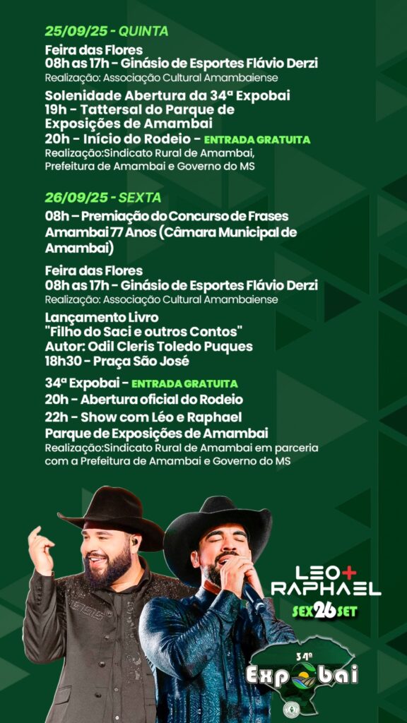 Prefeitura de Amambai divulga calendário especial em comemoração aos 77 anos do município Prefeitura de Amambai divulga calendário especial em comemoração aos 77 anos do município