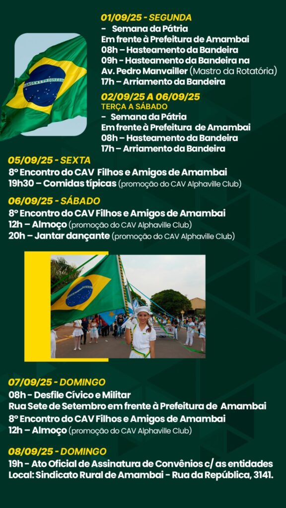 Prefeitura de Amambai divulga calendário especial em comemoração aos 77 anos do município Prefeitura de Amambai divulga calendário especial em comemoração aos 77 anos do município